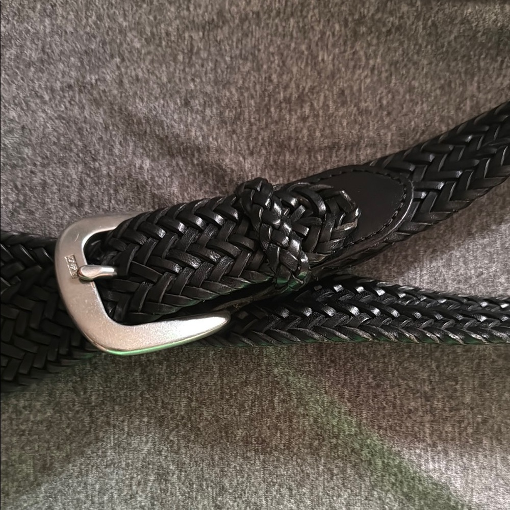 Polo Men's Black Braided Leather Belt